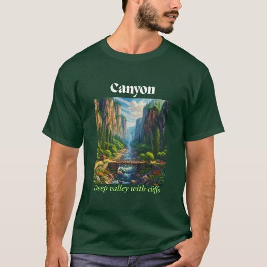Majestic Canyon Valley Landscape - Natuur Lover's T-shirt (Voorkant)