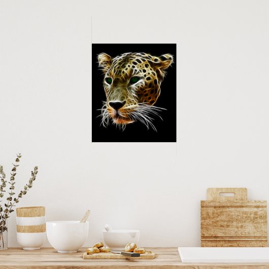 Majestic Cat Leopard Head Poster (Keuken)