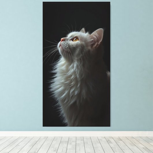 Majestic Cat Portrait Strength & Royal Confidence Canvas Afdruk (Insitu (Houten vloer))