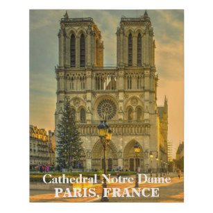 Majestic Cathedral van Notre Dame Paris Frankrijk Imitatie Canvas Print