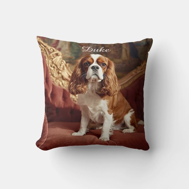 Majestic Cavalier King Charles gepersonaliseerd Kussen (Voorkant)