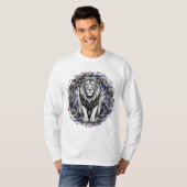 Majestic Chaos: The Sketch-Art Lion Tee T-shirt (Voorkant volledig)