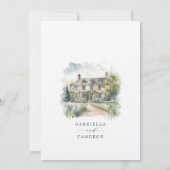 Majestic Chateau English Manor Destination Wedding Kaart (Achterkant)