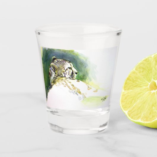 Majestic Cheetah Shot Glass Glas (Voorkant)