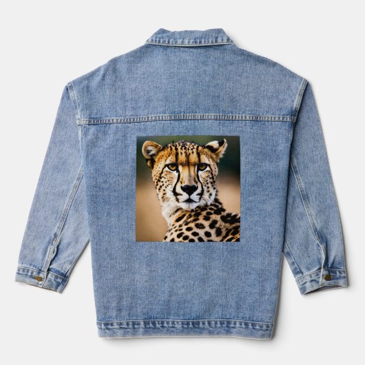 Majestic Cheetah – Speed and Grace of the Savannah Denim Jacket (Achterkant)