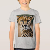 Majestic Cheetah – Speed and Grace of the Savannah Tri-Blend Shirt (Voorkant)