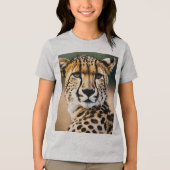 Majestic Cheetah – Speed and Grace of the Savannah Tri-Blend Shirt (Voorkant)