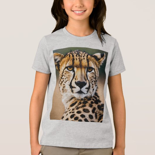 Majestic Cheetah – Speed and Grace of the Savannah Tri-Blend Shirt (Voorkant)
