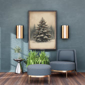 Majestic Christmas Tree in Snowy Glade Poster