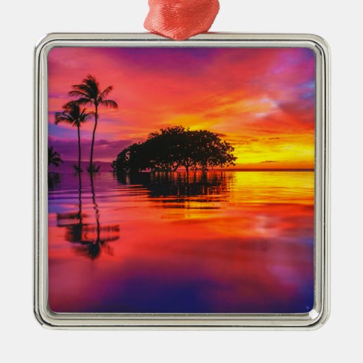 Majestic Clouds & Reflection Metalen Ornament (Voorkant)