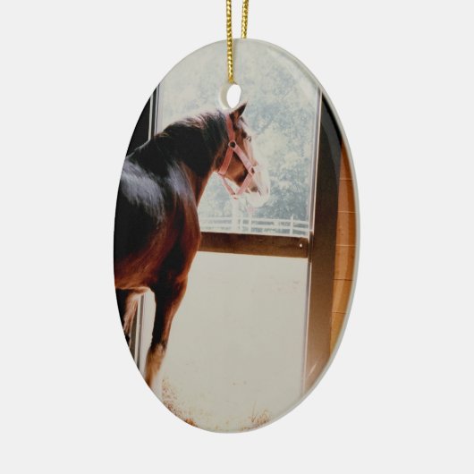 Majestic Clydesdale Keramisch Ornament (Links)