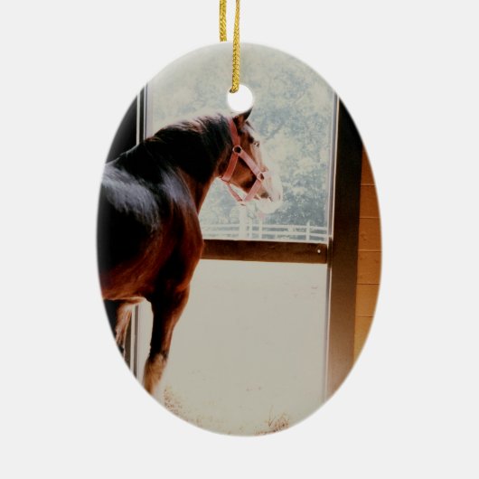 Majestic Clydesdale Keramisch Ornament (Achterkant)