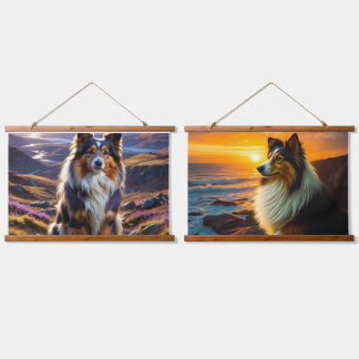 ✨ Majestic Collie Dreams: Luxe houten wandtapijten Hangend Wandkleed