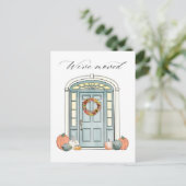 Majestic Colonial door Illustration Herfst Moving Aankondigingskaart (Staand voorkant)