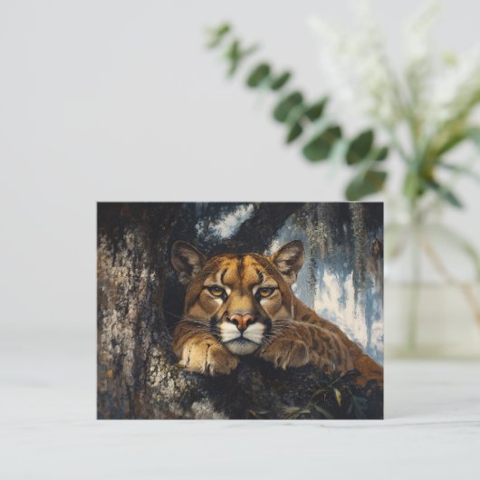 Majestic Cougar in Forest Briefkaart (Staand voorkant)