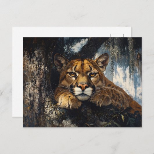 Majestic Cougar in Forest Briefkaart (Voorkant / Achterkant)