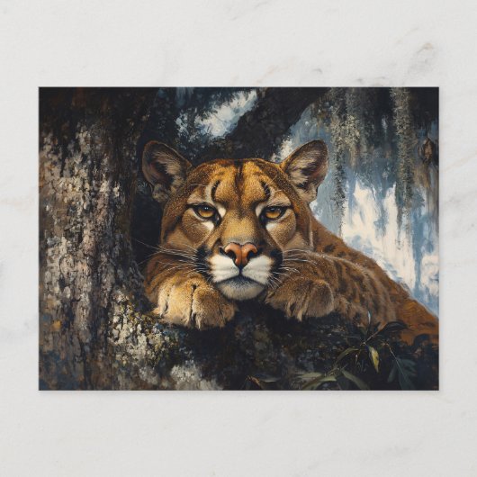 Majestic Cougar in Forest Briefkaart (Voorkant)