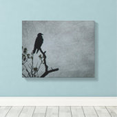 Majestic Crow Canvas Afdruk (Insitu (Houten vloer))