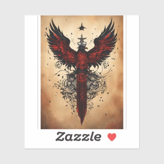 Majestic Crystal Eagle T-shirt ontwerp Sticker (Vel)