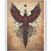 Majestic Crystal Eagle T-shirt ontwerp Sticker (Voorkant)