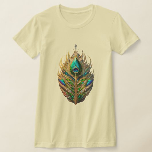 Majestic Crystal Peacock Feather Vrouwen Slim Fit T-shirt (Laagn)