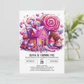 Majestic Custom Candyland Digitale Verjaardag Kaart (Staand voorkant)