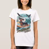Majestic Dachshund Hond Catching a Wave Surfing T-shirt (Voorkant)