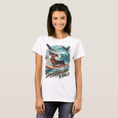 Majestic Dachshund Hond Catching a Wave Surfing T-shirt (Voorkant volledig)