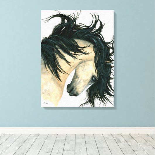 Majestic Dappled Buckskin Horse Canvas van Bihrle (Insitu (Houten vloer))