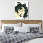 Majestic Dappled Buckskin Horse Canvas van Bihrle (Insitu (Slaapkamer))