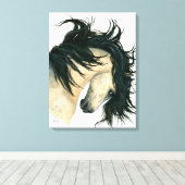 Majestic Dappled Buckskin Horse Canvas van Bihrle (Insitu (Houten vloer))