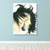 Majestic Dappled Buckskin Horse Canvas van Bihrle Afdruk (Insitu (Houten vloer))