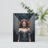 Majestic Dark Angel with Golden Wings Briefkaart (Staand voorkant)