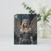 Majestic Dark Angel with Golden Wings Briefkaart (Staand voorkant)
