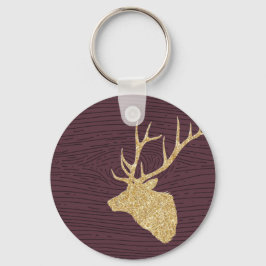 Majestic Deer Antlers Sillouette Gold Sleutelhanger