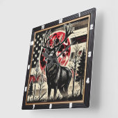 Majestic Deer Forest Natuur Vierkante Klok (Hoek)