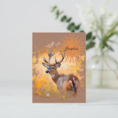 Majestic Deer in a Field of Wildflowers Briefkaart (Staand voorkant)