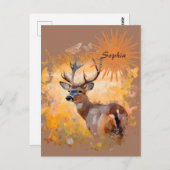 Majestic Deer in a Field of Wildflowers Briefkaart (Voorkant / Achterkant)