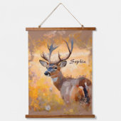 Majestic Deer in a Field of Wildflowers Hangend Wandkleed (Voorkant)