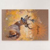 Majestic Deer in a Field of Wildflowers Legpuzzel (Horizontaal)