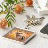 Majestic Deer in a Field of Wildflowers Sleutelhanger (Zijkant)