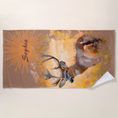 Majestic Deer in a Field of Wildflowers Strandlaken (Voorkant)