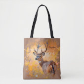 Majestic Deer in a Field of Wildflowers Tote Bag (Voorkant)