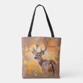 Majestic Deer in a Field of Wildflowers Tote Bag (Achterkant)