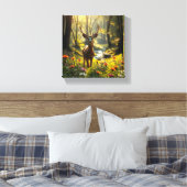 Majestic Deer in Natuur Canvas Afdruk (Insitu (Slaapkamer))