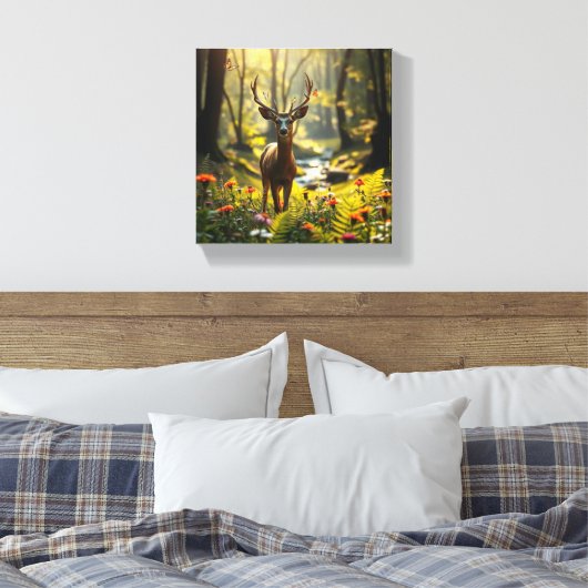 Majestic Deer in Natuur Canvas Afdruk (Insitu (Slaapkamer))