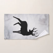 Majestic Deer met Antlers Black Silhouette Rustic Bad Handdoek (Handdoek)
