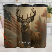 Majestic Deer Patriotic Forest Landscape Thermosbeker