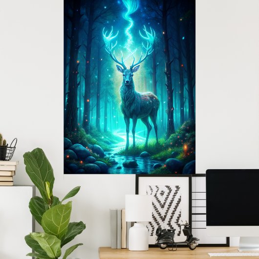 Majestic Deer Poster (Thuiskantoor)