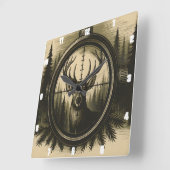 Majestic Deer Rifle Scope Forest Vierkante Klok (Hoek)